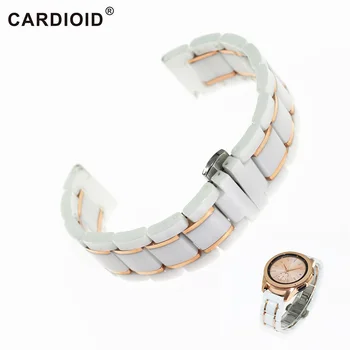 

20mm Ceramic Unisex Watchband For Galaxy Watch Series Accessories Plated Stainless Steel Classic Watch Band Smooth Watch Strap