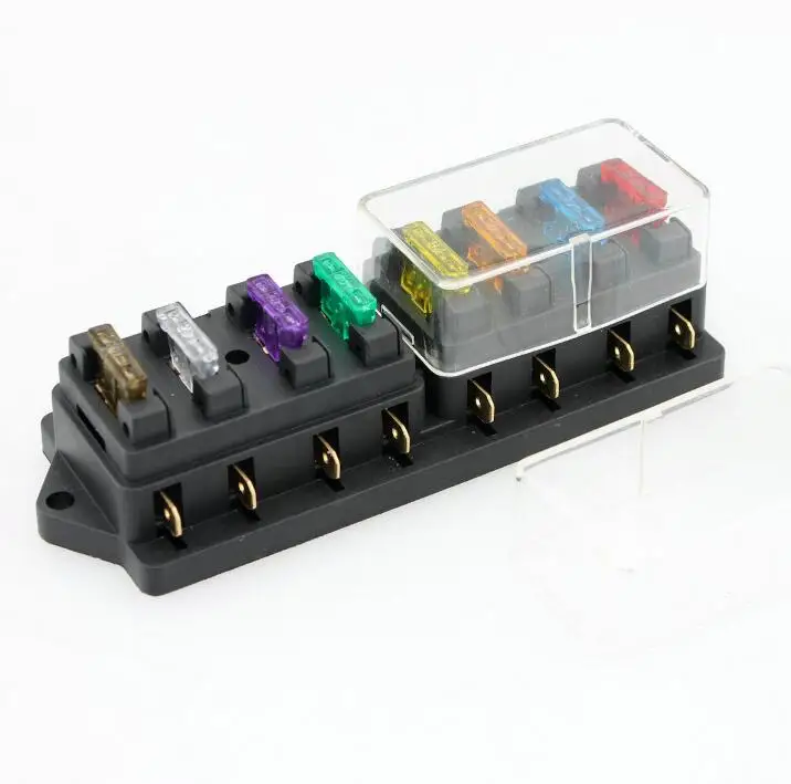 

Jtron 12V/24V 8 way Fuse Box Holder for Car Boat Marine Trike with fuse