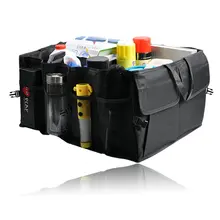 car auto Waterproof Foldable Black Car Boot Organizer Storage Bag Protable Auto Storage Box Multi-use Tools Organizer