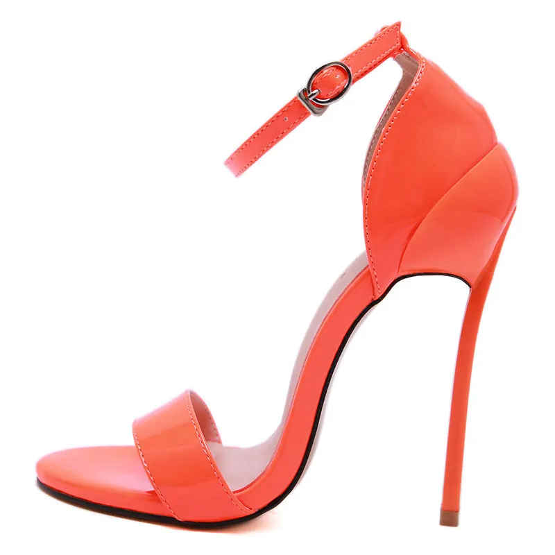 GENSHUO/Классические пикантные женские красные свадебные туфли; туфли на высоком каблуке-шпильке с открытым носком; женские босоножки; Цвет черный, белый; женские Босоножки на каблуке