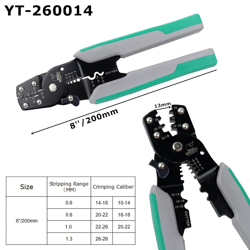 3 в 1 инструмент для зачистки проводов многофункциональные обжимные плоскогубцы кабельный резак для обжима терминала комбинированные инструменты электрика - Цвет: YT-260014