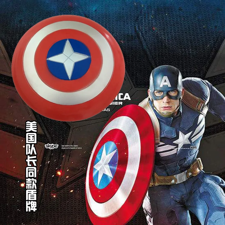 

Action CAPTAIN AMERICA Cosplay Shield Toys with Sound Light Avengers IRON-MAN SPIDER-MAN Cos Party 32CM Shield Kids Toy