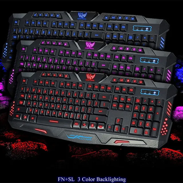 Best Offers OPEN-SMART Red/Blue/Purple LED Backlight Illuminated USB Wired Gaming Keyboard PC Laptop Best Offers OPEN-SMART Red/Blue/Purple LED Backlight Illuminated USB Wired Gaming Keyboard PC Laptop