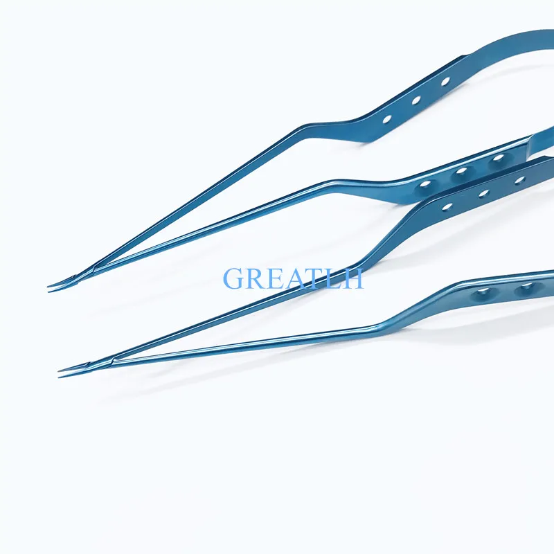 

20cm Titanium Yasargil Micro Needle Holder flat handle carbide coated Tips