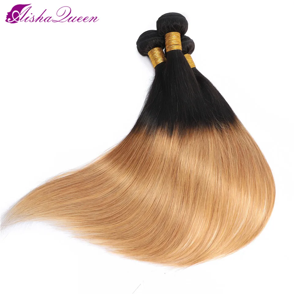 Aisha Queen Ombre Straight Hair 3 Bundles 1b/27 Brazilian Hair Wave Bundles 100% Remy Hair Extensions 3 pcs Aisha Queen Ombre Straight Hair 3 Bundles 1b/27 Brazilian Hair Wave Bundles 100% Remy Hair Extensions 3 pcs