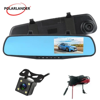 

Rearview Mirror Video Registrator Driving Video Recorder 4.3" Full 1080P Night Vision Dash Cam DVR Dual Lens Car Rear Camera