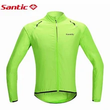 Santic для мужчин и женщин Велоспорт дождь Анти-усадочное пальто Джерси анти-пиллинг велосипед ветрозащитная куртка Светоотражающая кожа пальто зеленый SK0011