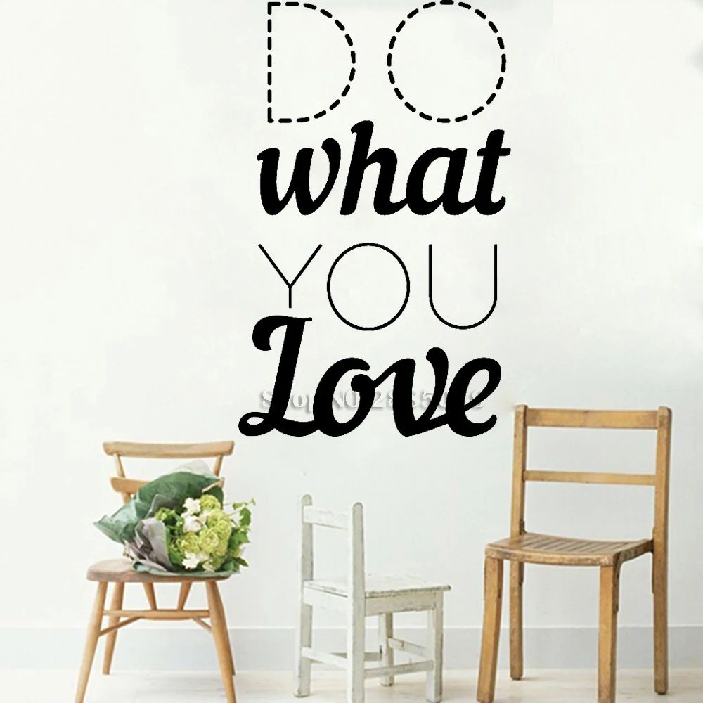 Do What You Love Wall Sticker Couples Quotes Bedroom Home Decor Art