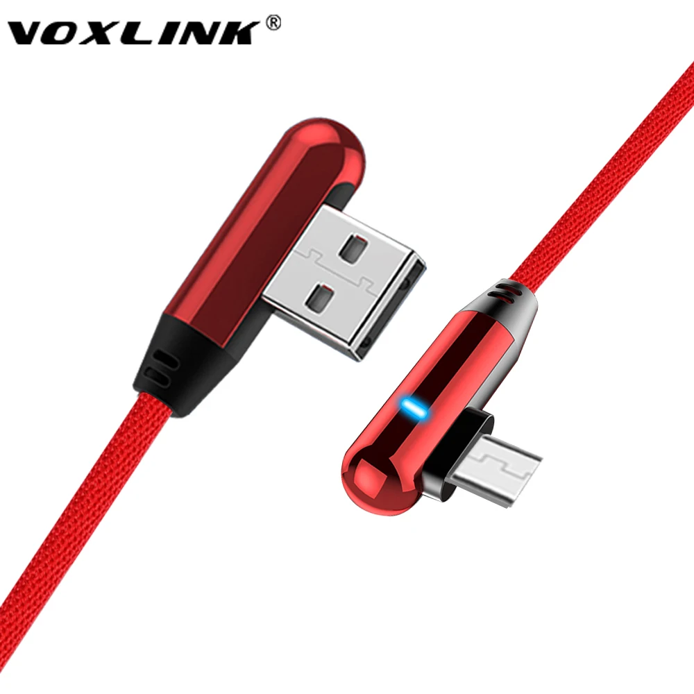 

VOXLINK 90 Degree Micro USB Cable fast Charging Data cord for Samsung/xiaomi/lenovo/huawei/HTC/Meizu Android Mobile Phone Cables