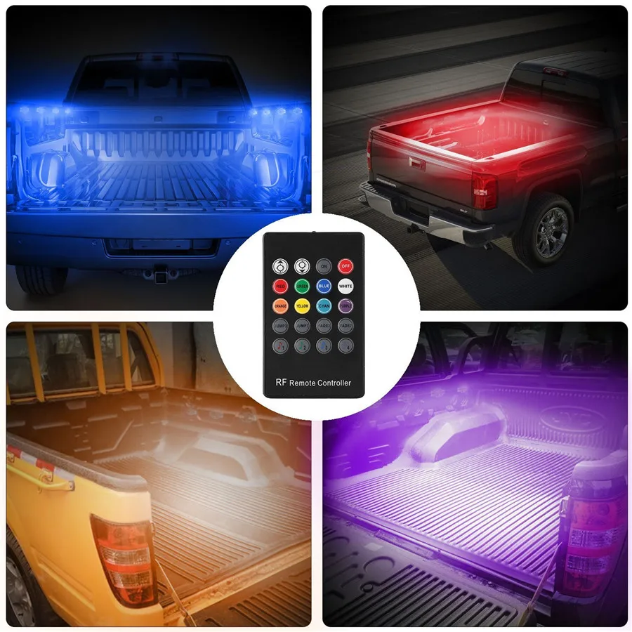8 шт. RGB светильник для кровати грузовика комплект с беспроводным контроллером, водонепроницаемый Звук Активированный многоцветный светильник ing переключатель разделитель предохранителей кабель