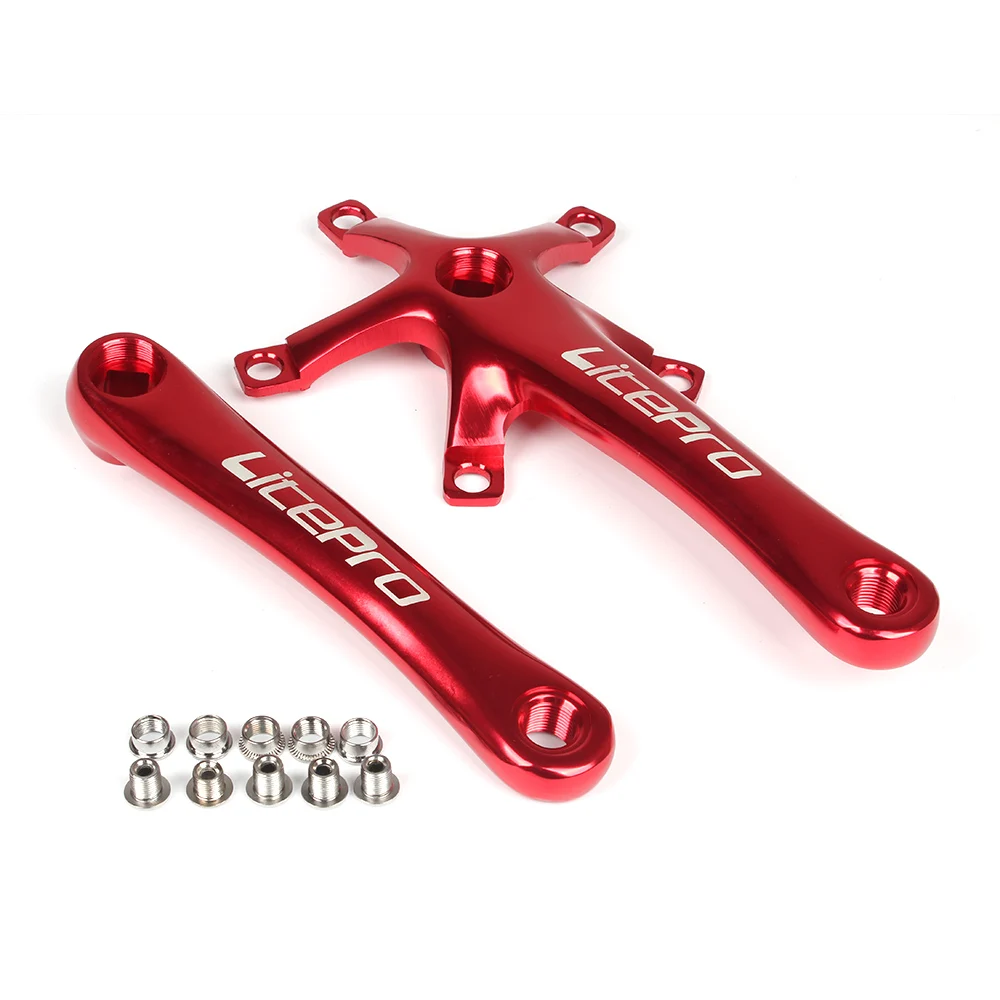 Bike Cycling Left Bike Crankset Bicycle 170MM Crank Arm Set Folding Bike Crank BCD 130MM Five Square Holes Bike Accessories
