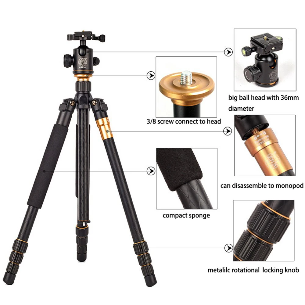  Cadiso Q999 professional Camera Portable Tourism Tripod For SLR Camera Tripod Kit Monopod Stand Bal