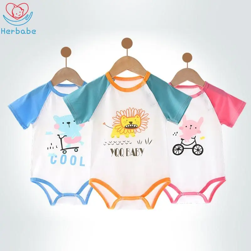 

Herbabe Summer Boy Romper Girl Clothes Short Sleeve Cartoon Newborn Baby Rompers Girl One-pieces Jumpsuits Baby Pajamas Outfits