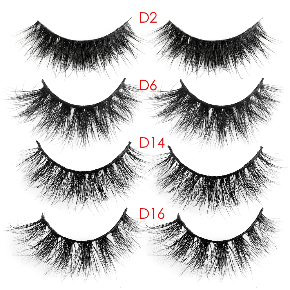 

1 Pair Handmade Pure Mink Hair False Eyelashes Fluffy Wispy Cilia Makeup Extension Tools Natural Long Eyelashes D2 D6 D14 D16
