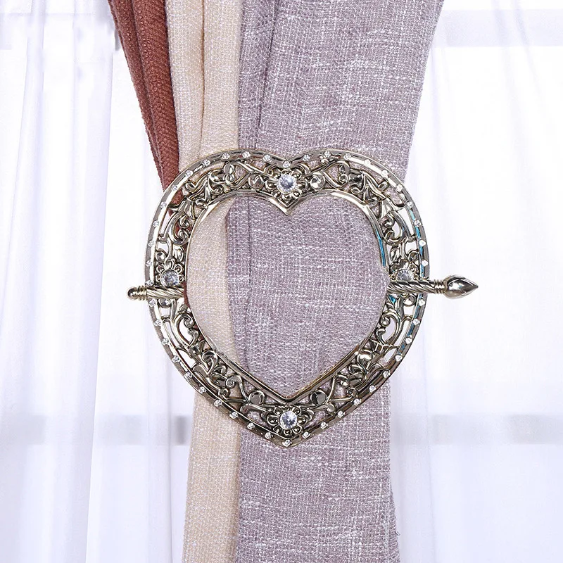 New 13cm Heart shaped Curtains Clasp Buckles Rhinestone Decorative