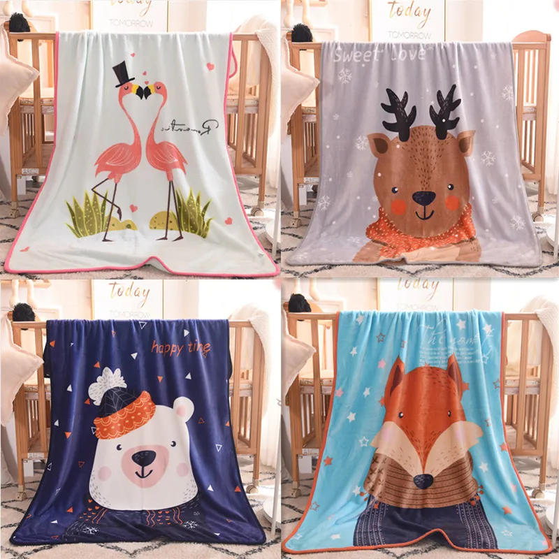 

Newborn Baby Blankets Super Soft Summer 140cmX100cm INS Nordic Animal Color Prop Crib Casual Sleeping Bed Muslin Swaddle