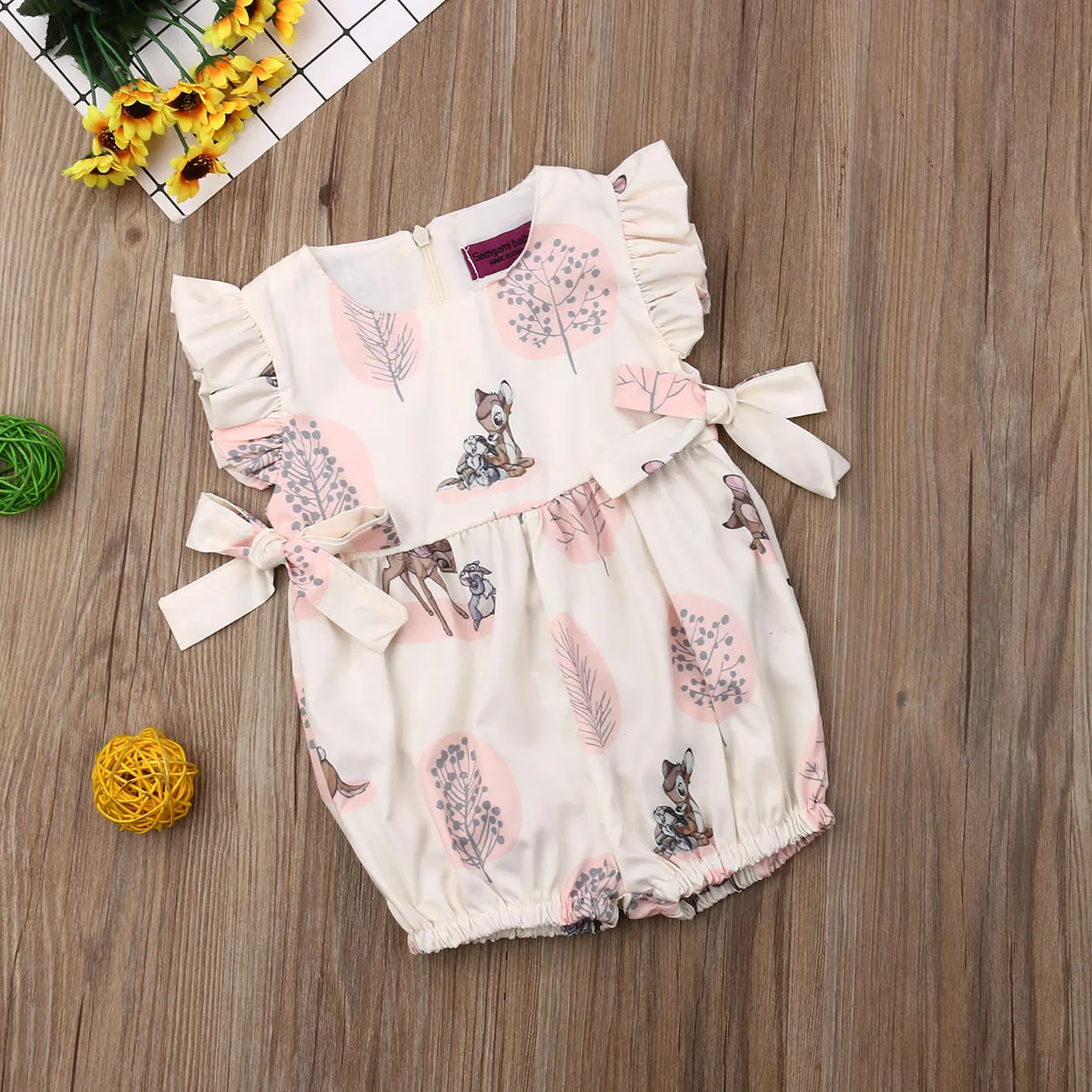 

Newest Fashion Newborn Baby Girl Clothes Deer Sleeveless Bodysuit Jumpsuit Outfit Clothes Sunsuit