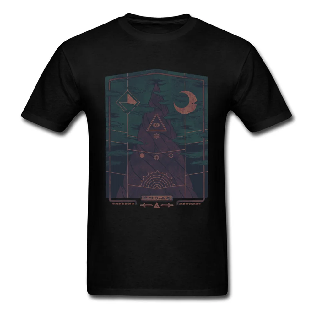 Mount Death T-Shirt Short Sleeve Family Men's Thanksgiving Day Tops Shirt Printed On T Shirt Round Collar 100% Cotton Fabric Mount Death black
