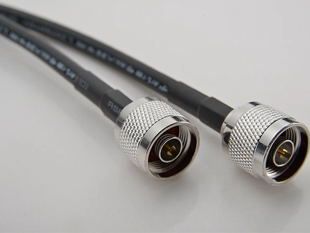 20 Meters Coaxial Cable N Male Connector Low Loss 50-5 Black 20M Cable Connect with Outdoor/Indoor Antenna and Signal Booster