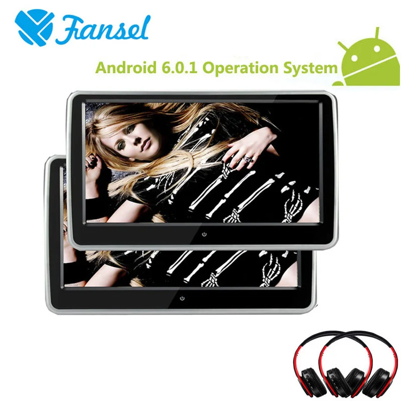 

Caroad 2PCS 10.1 inch Android 6.0.1 System with WIFI Touch Screen Car Headrest monitor MP5 Player with USB/SD/Bluetooth/Speaker