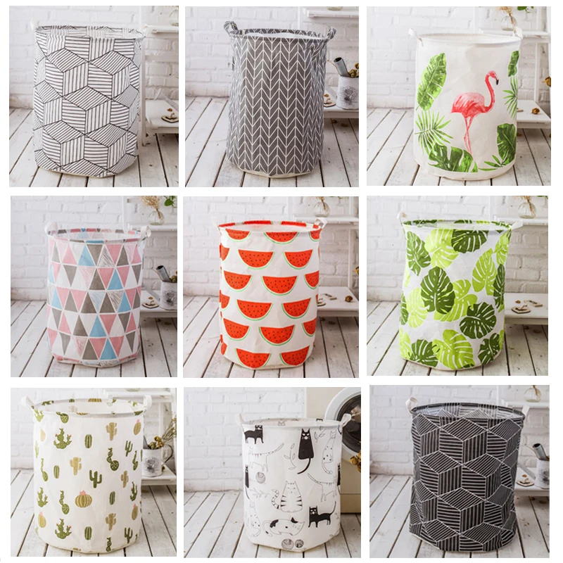 

Large Folding Dirty Clothes Bucket Waterproof Sundries Storage Basket Home Storage Barrel 40*50cm Toys Clothing Storage Bucket
