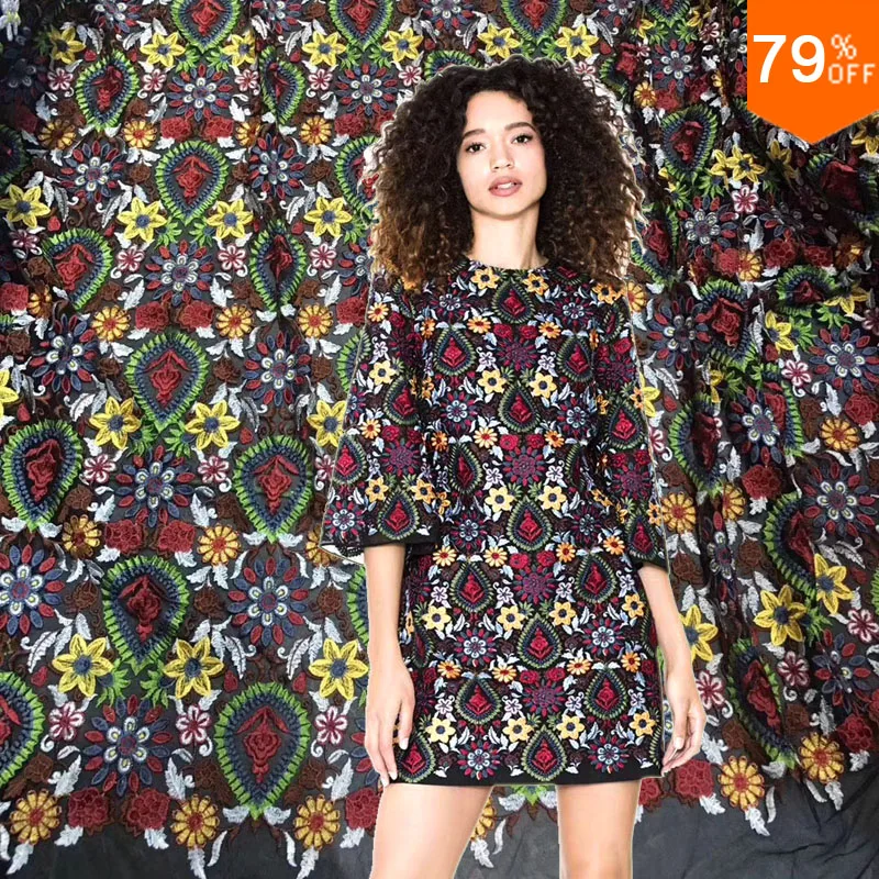 Free Shipping 2018 New Arrival Embroidery LACE DRESS Sewing Material Luxurious stuff For Retail Dress Fabric fashion Week | Дом и сад