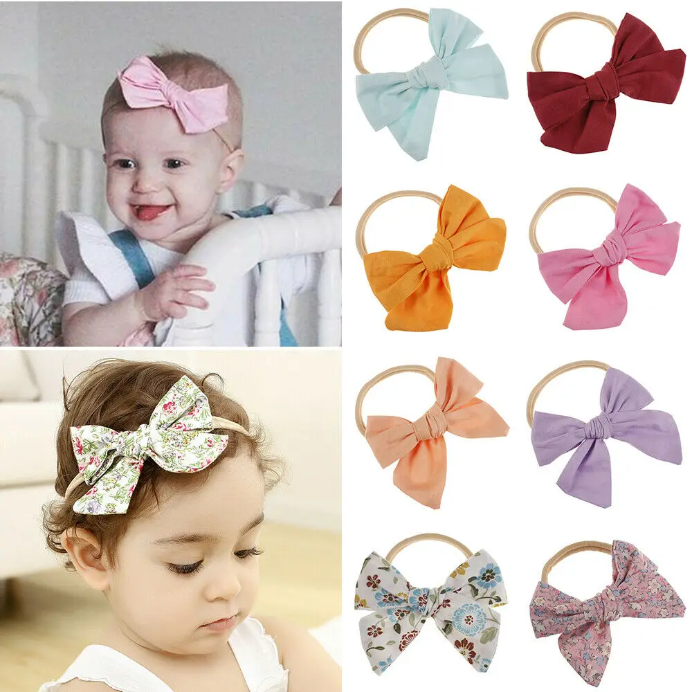 Emmababy детская лента для волос Girl цветок бант Малыш Дети тюрбан узел головная