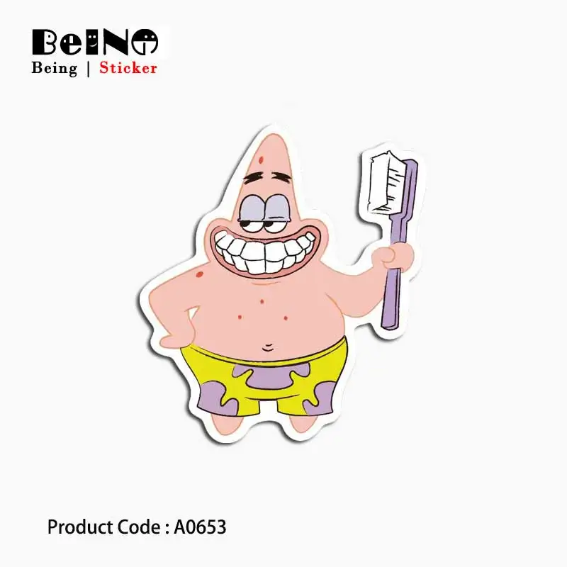 

Sponebob Anime Brushi Teeth Sticker Cartoon Fun Waterproof Suitcase Sticker Skateboard Notebook Guitar Child Toy A0653 Stickers
