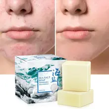 100 г ручной работы морская соль мыло чистящее средство для удаления прыщей поры, акне терапии козы увлажняющее молочко отбеливание Уход за лицом для мытья