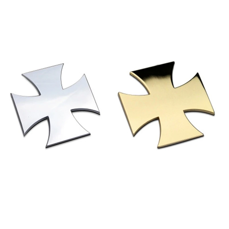 

Noizzy Cross Medal Chrome Auto Sticker Gold Motorcycle Car Emblem Automobile Badge 3D Metal Trunk Fender Door Car Tuning Styling