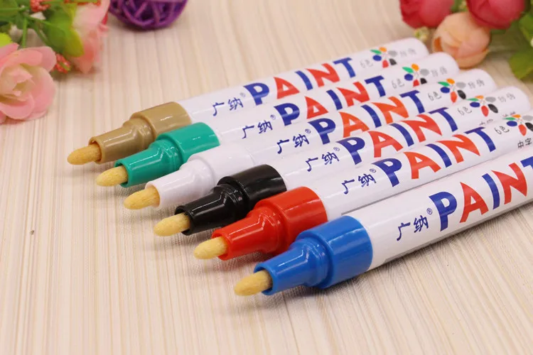 Colorido à Prova Água à Base de Óleo Marcadores para Faça Vibrante Dwaterproof Tinta Você Mesmo Scrapbooking Álbum Carro Graffiti Desenho Papelaria Decoração Canetas 12 10 à base de óleo tinta marcadores para