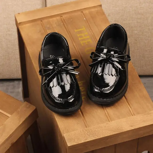 3 12 Years Old Kids Shoes For Girl Tassel Bowknot Leather Shoes