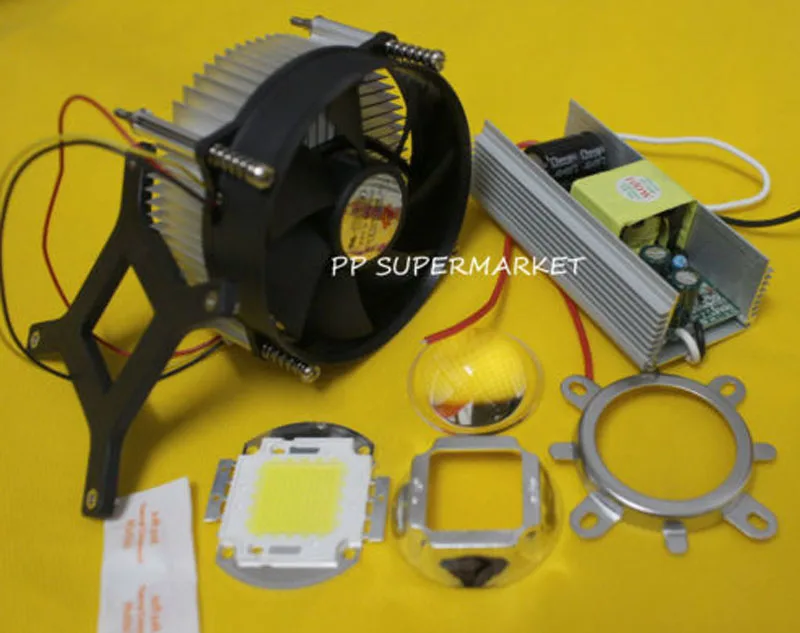100W 100Watt High Power White LED Light + Heatsink Cooler+100W LED Driver