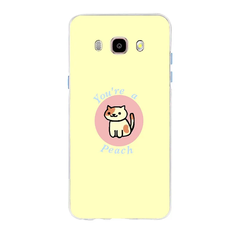 Милый чехол для телефона Neko atsum Cat мягкий силиконовый из ТПУ Samsung Galaxy S6 S6edge S6Plus A7