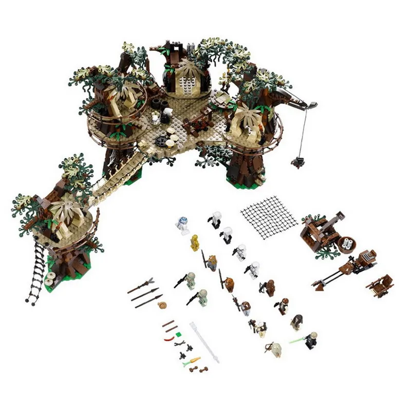 

LEPIN 05047 Star Wars Ewok Village Figure Blocks Educational Construction Building Bricks Toys For Children Compatible Legoe