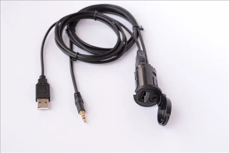 

Armrest RD45 USB Aux Adapter MP3 Audio Cable for Citroen Peugeot