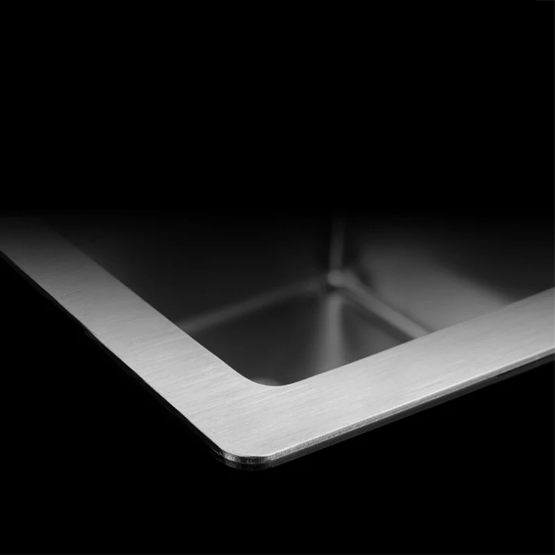 60*45cm stainless steel kitchen sink undermount single bowl 23.6" thickening water tank brushed with drain basket drain rack