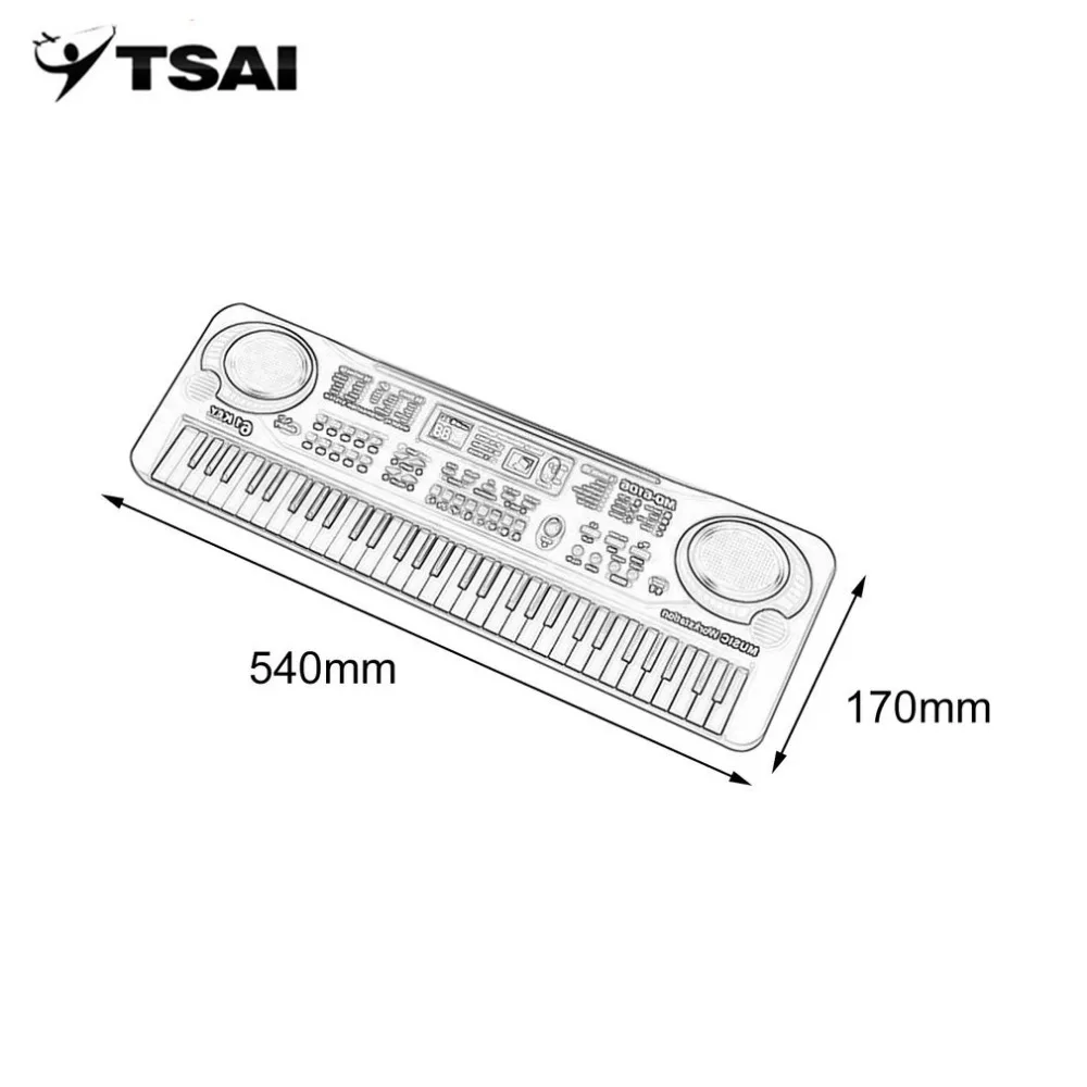 TSAI электронная музыкальная клавиатура 61 клавиша электрический орган с микрофоном детский музыкальный инструмент Раннее Обучение популярный инструмент