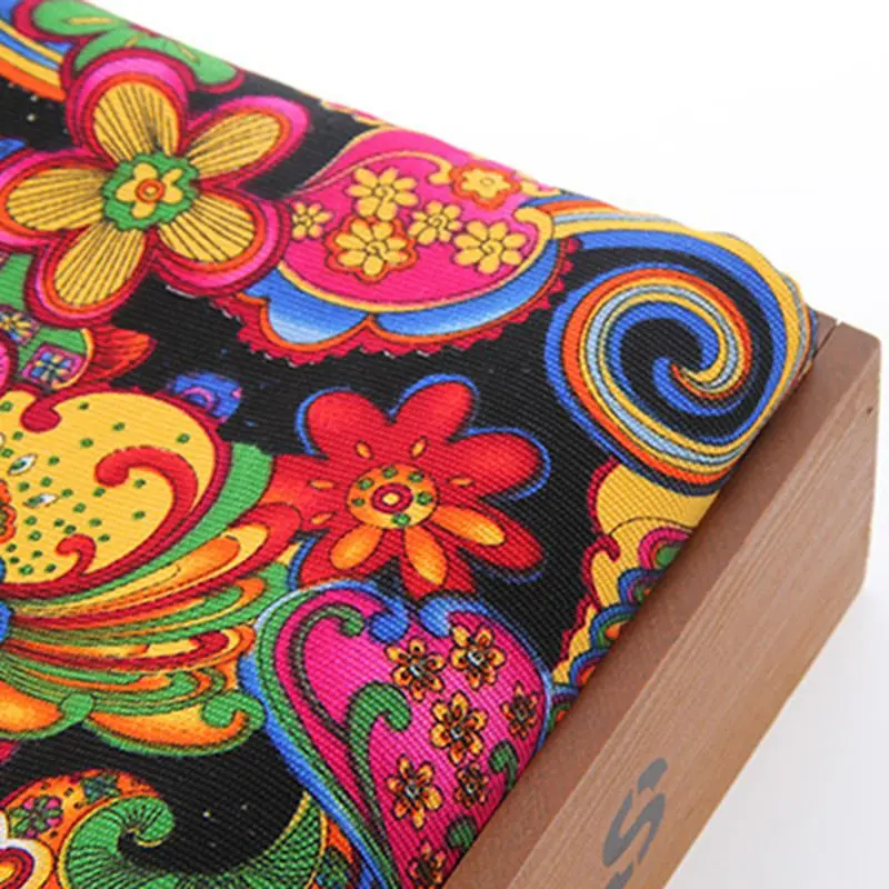 

Upholstery Canvas Fabric Cotton Duck Fabric For Bag Shoes Shirt Home Decrotion DIY Handmade Cushion Red silk flower 50x155cm