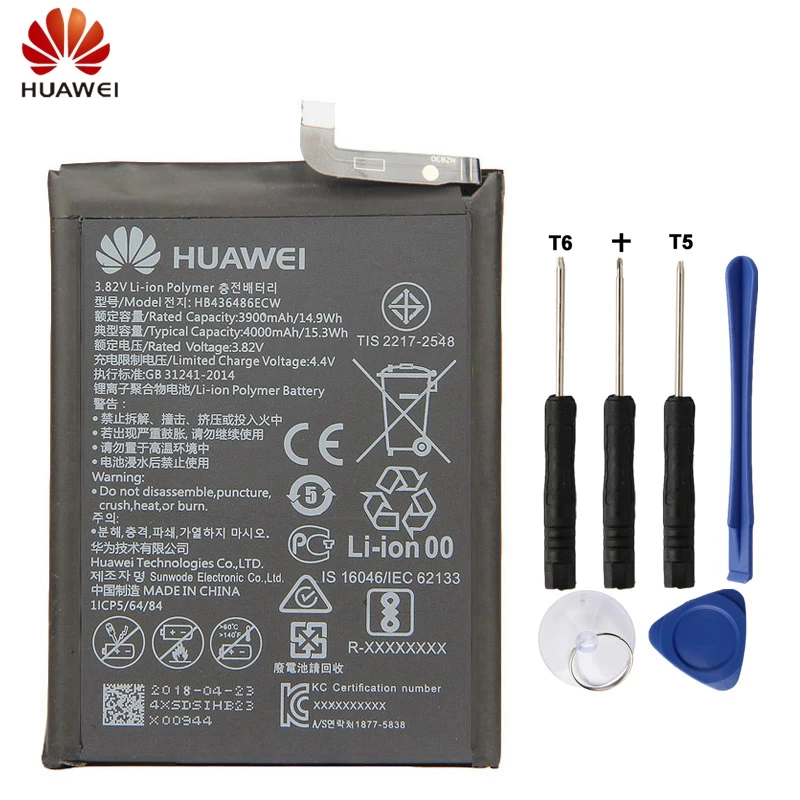 

Original HB436486ECW Battery For Huawei Mate 10 Mate X ALP-AL00 Mate10 Pro Mat RS P20 Pro Replacement Phone Battery 4000mAh