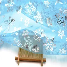 1 ярд, синяя Снежинка, блестящая ткань, сделай сам, ручная работа, детская юбка-пачка для душа, шитье, платье принцессы, вечерние, свадебные, зимние, чудесные декорации