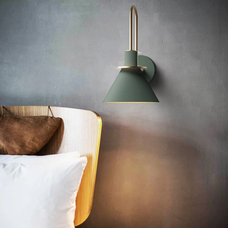 Современный Креативный зоне настенный светильник простой в европейском стиле настенный светильник светодиодный E27 с 3 вида цветов для спальни гостиной кухни ресторана кафе