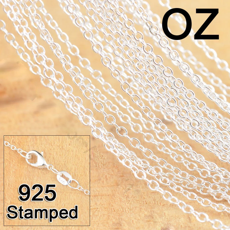 

Loss Money 50Pcs 18" 925 Sterling Silver Jewelry Link Rolo Chains Necklace With Lobster Clasps Factory Price High-End