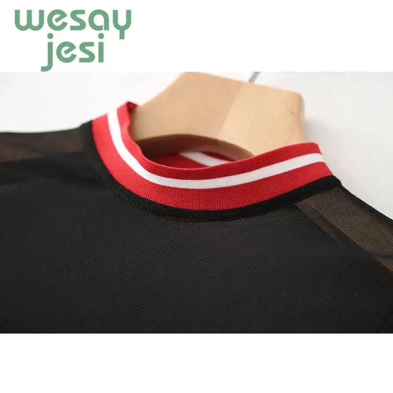 2019 New Sexy Women Shirt See Through Transparent Mesh Tops Long Sleeve Sheer Slim Ladies Turtleneck Shirt tops