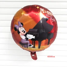 50 шт. 18 дюйма Минни Маус играет фортепиано круглый шар гелием Фольга воздушные шары с днем рождения вечерние украшения детские игрушки поставки