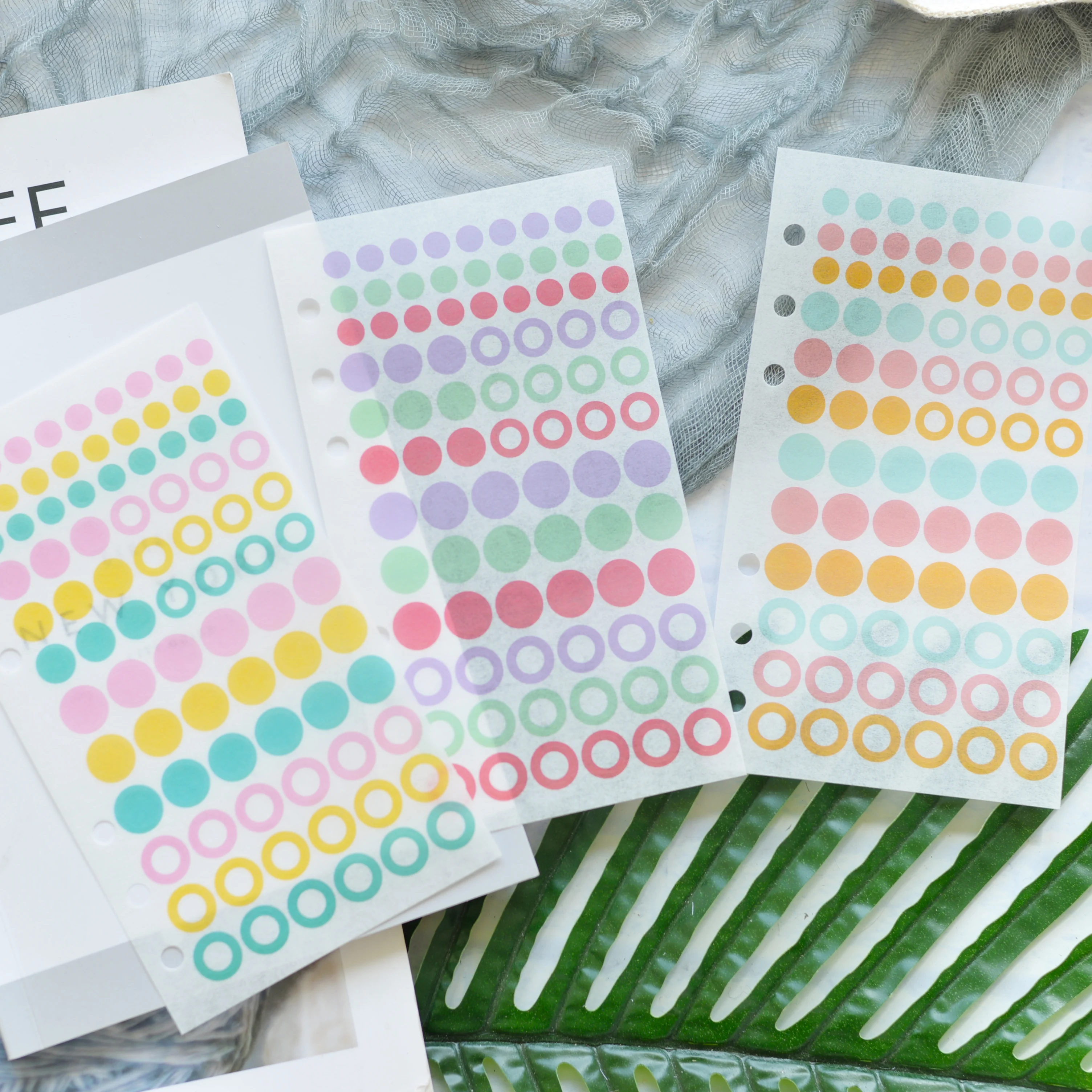 

3pc/set A5A6 macaroon dots 6 hole loose-leaf notepad for core inner Planner refills/Decorative Stickers DIY Scrapbooking Sticker