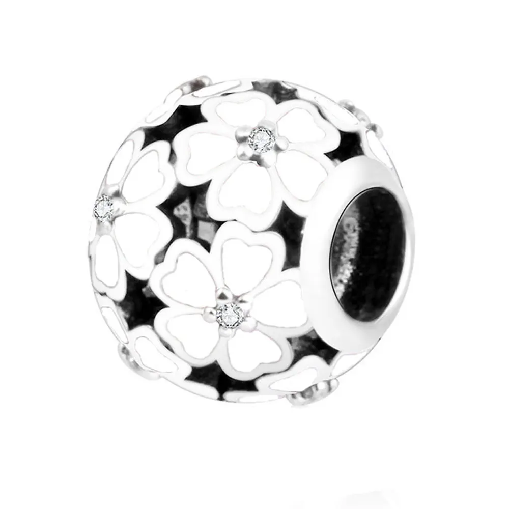 Spring Collection White Primrose Clip Charms Fit 925 Original Hot Fashion Chains Spring Collection White Primrose Clip Charms Fit 925 Original Hot Fashion Chains