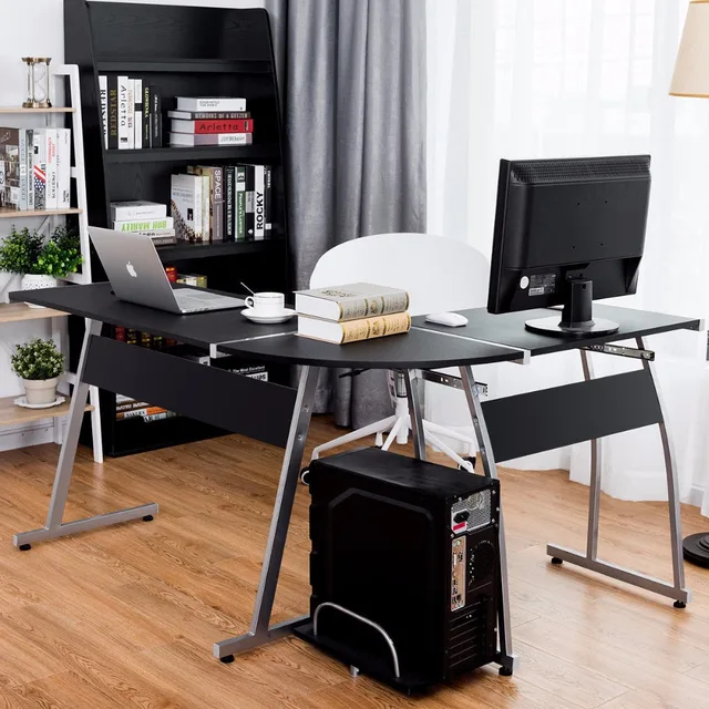 Us 94 99 Giantex Corner Desk L Shaped Office Wood Large Pc Game Table Workstation Home Furniture Hw55413 In Laptop Desks From On