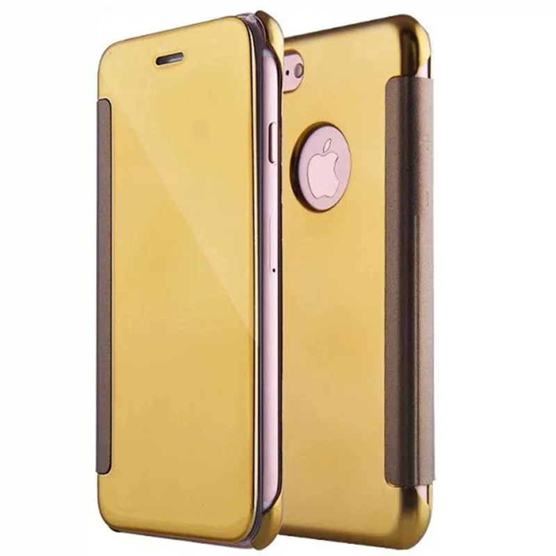 Флип покрытие Зеркало чехол для iPhone 6 S 7 s плюс крышка тонкий Ясно телефон сумка