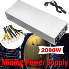 92.5% Efficiency 2000W Mining Power Supply For Eth Rig Ethereum Bitcoin Miner Mining Machine S7 S9 200-240V 90